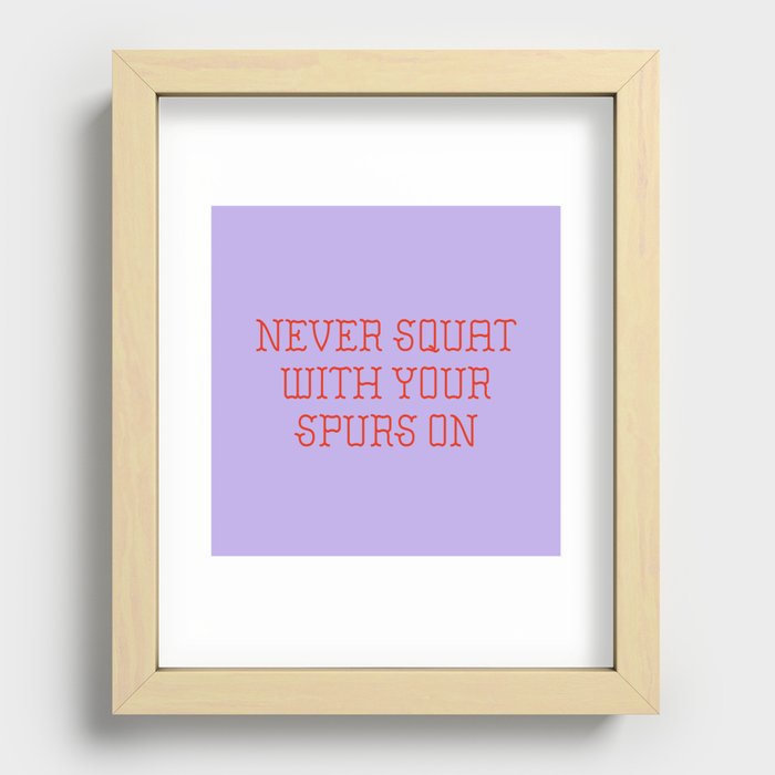 Cautious Squatting, Red and Lavender Recessed Framed Print