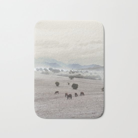 Landscape & Horses II Bath Mat