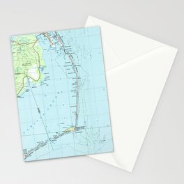 Vintage Southern Outer Banks Map (1957) Stationery Card
