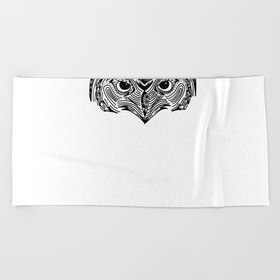 Owl Mandala Beach Towel
