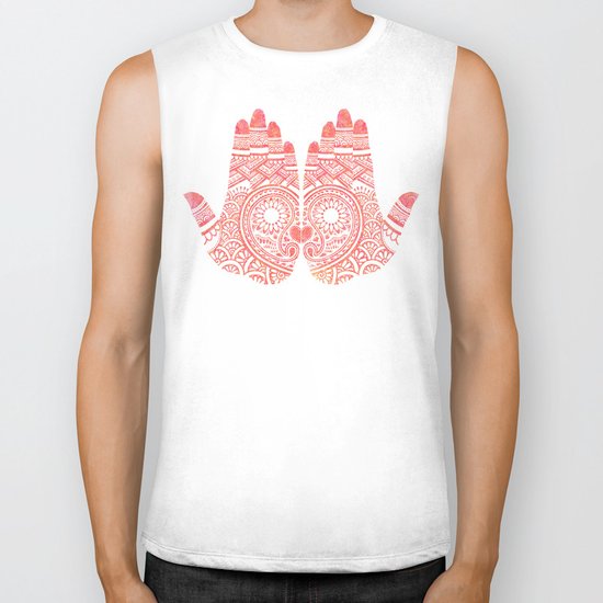 Red Mehndi Biker Tank