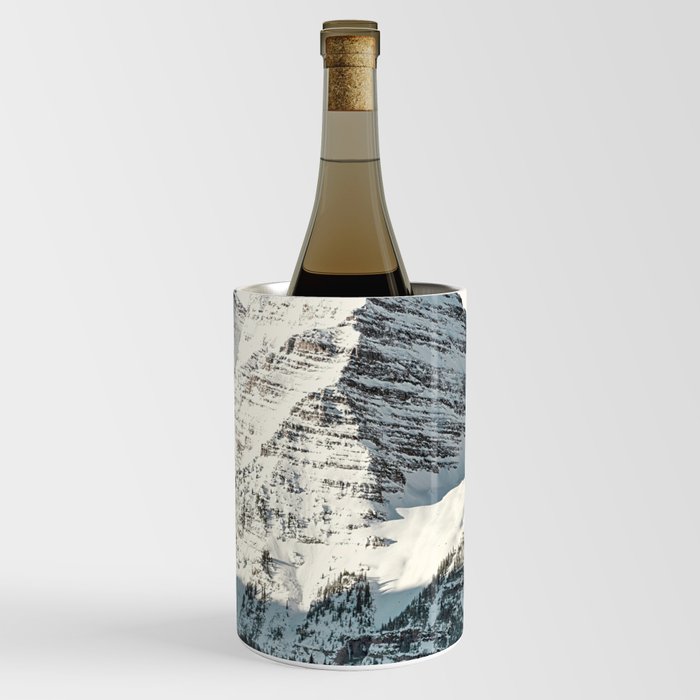 Maroon Bells Mountains in Black and White Wine Chiller