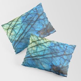 Royal Labradorite Crystal Agate Gemstone Print Pillow Sham