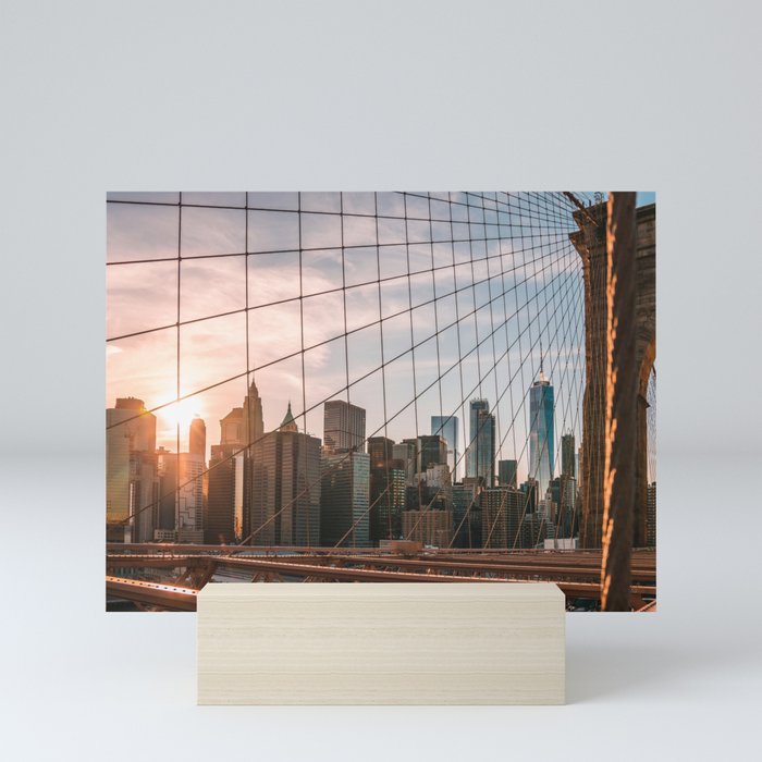 Sunset Brooklyn Bridge Mini Art Print