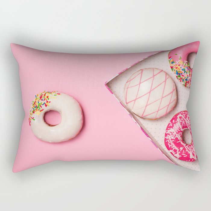 Pink Donuts Rectangular Pillow