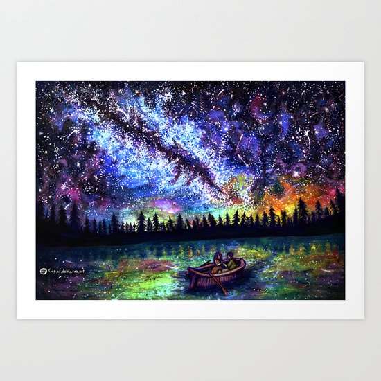 Love under the stars Art Print