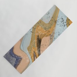 Salty Abstract in Blue and Peach Yoga Mat