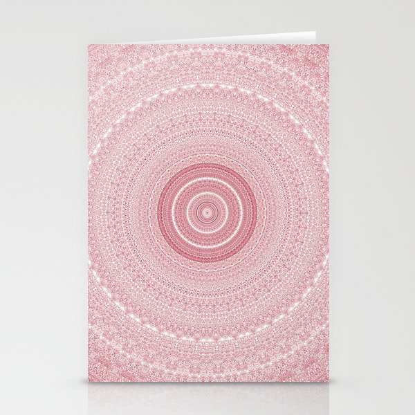 Boho Chic Glittery Pink Pastel Mandala Stationery Cards