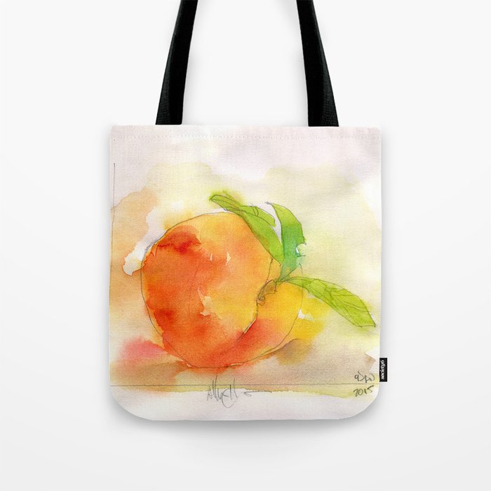 Watercolor Peach Tote Bag