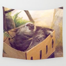 Sloth in a Box Wall Tapestry