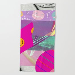 Pink Washi Tape Design  Beach Towel