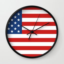Classic Patriotic American Flag Illustration Wall Clock