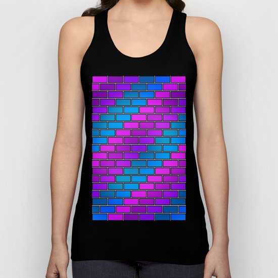 BRICK WALL #2 (Purples, Violets & Turquoises) Unisex Tank Top