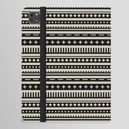 Black and Tan Shape Horizontal Stripe Pattern Pairs DE 2022 Popular Color Doric White DET641 iPad Folio Case