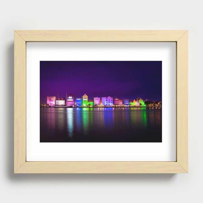 Willemstad, Curaçao (Curacao) at Night Recessed Framed Print