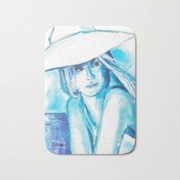 Girl in Venice Drawing Bath Mat | Forbedroom, Girl, Wallart, Curated, Picnic, Ink Pen, Vibe, Modern, Stylish, Lady 