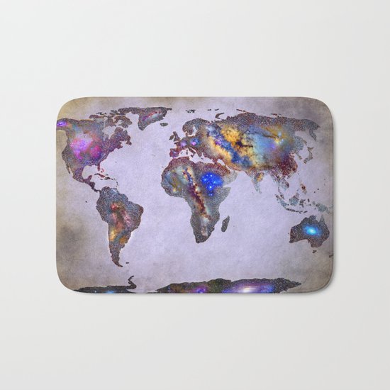 Stars world map. Space. Bath Mat