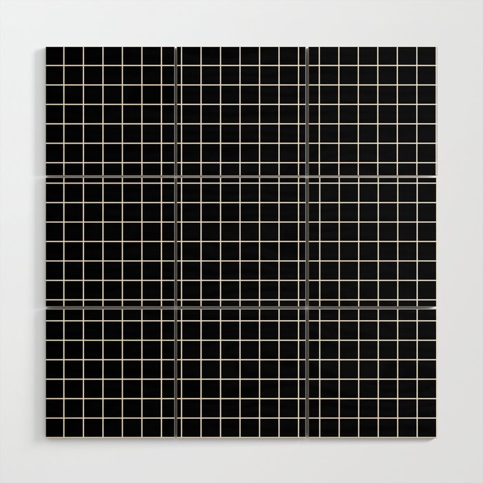 Black Grid White Lines Black Aesthetic Wood Wall Art By Trajeado14 Society6