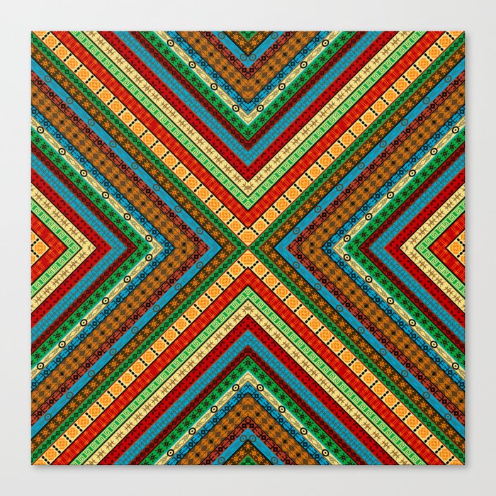 Colored african geometrical motifs background Canvas Print