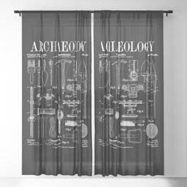 Archaeologist Archaeology Student Field Kit Vintage Patent Sheer Curtain