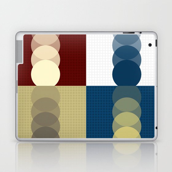Grid retro color shapes patchwork 2 Laptop & iPad Skin