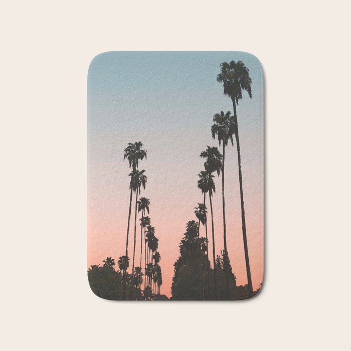 California Sunset Palm Tree Silhouette Street View Orange And