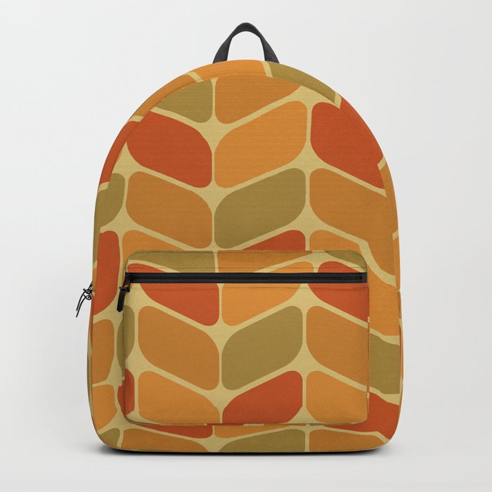 Vintage Diagonal Rectangles Ochre Backpack