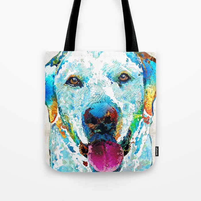 Colorful Labrador Retriever Dog Art - Happiness by Sharon Cummings Tote Bag