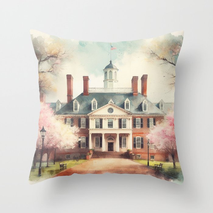 Colonial Palace Throw Pillow