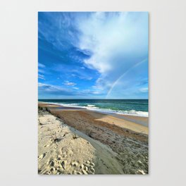 Florida Beach with Rainbow Canvas Print