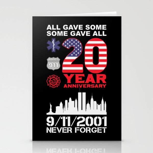 Patriot Day Never Forget 9 11 2001 Anniversary Stationery Cards