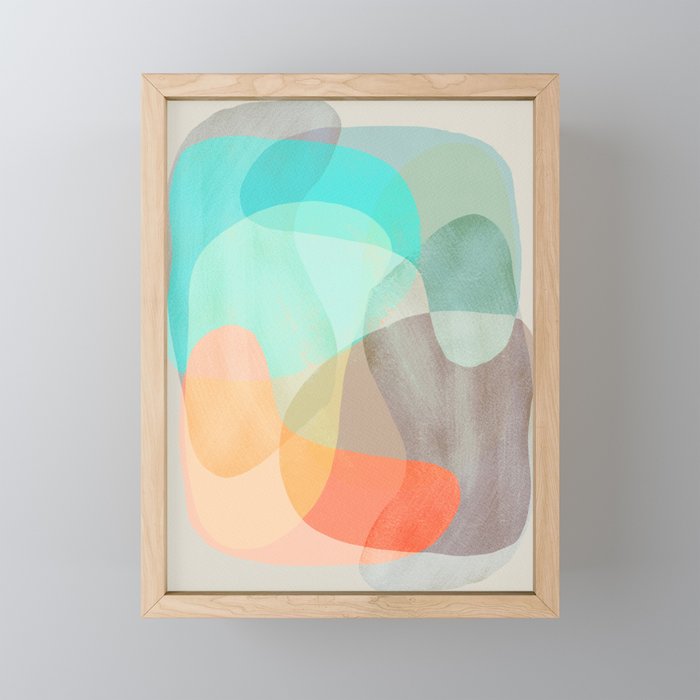 Shapes And Layers No 29 Blue Orange Gray Abstract Painting
