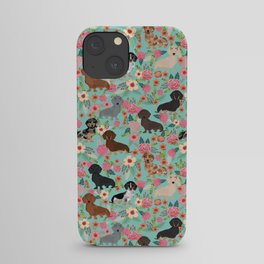 Dachshund floral dog breed pet patterns doxie dachsie gifts must haves iPhone Case