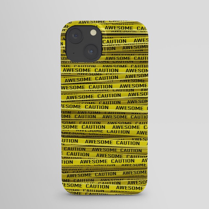 AWESOME, use caution / 3D render of awesome warning tape iPhone Case