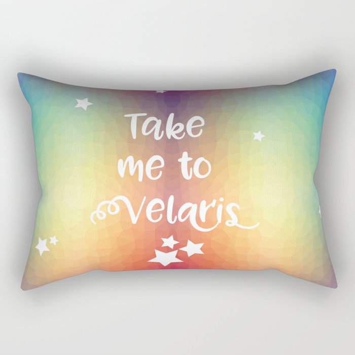 Take Me To Velaris - Night Court Print -A Court of Mist and Fury Rainbow Rectangular Pillow