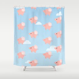 When Pigs Fly Shower Curtain