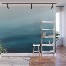  blue white gradient - water color, abstract ocean blur Wall Mural