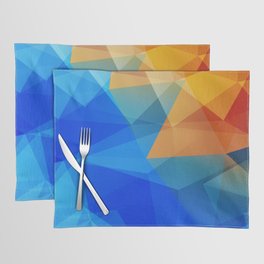 Blue Orange Polygon Abstract Placemat