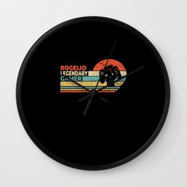 Rogelio Legendary Gamer Personalized Gift Wall Clock