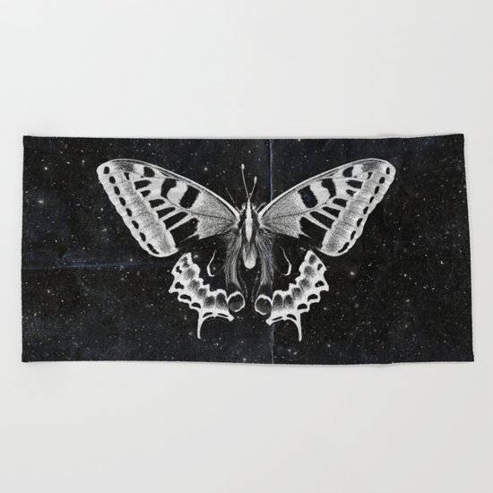 Butterfly in the stars Beach Towel