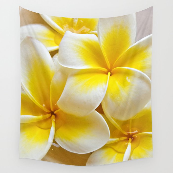 Plumeria Blossoms Wall Tapestry