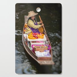 Boat vendor, Damnoen Saduak floating market, Thailand Cutting Board