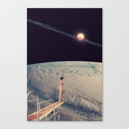 Leap Of Faith - Space Aesthetic, Retro Futurism, Sci Fi Canvas Print