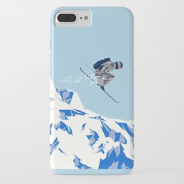 Airborn Skier Flying Down the Ski Slopes iPhone Case