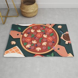 Sharing pizza Area & Throw Rug