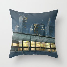 Monumental city at night Throw Pillow