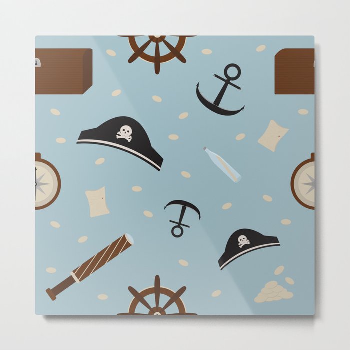 Bundle pirate pattern Metal Print