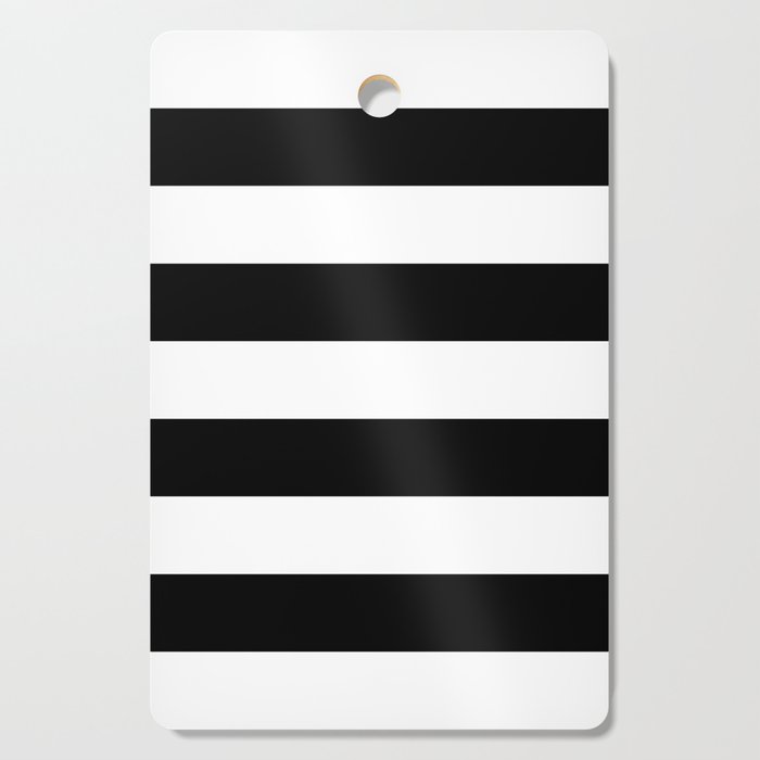 Big Stripes Black and White Cutting Board