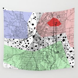 USA, Salem - City Map Collage Wall Tapestry