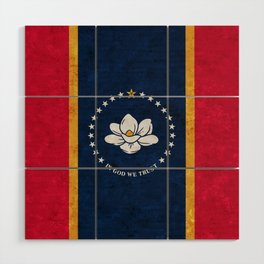 State flag of Mississippi New Magnolia In God We Trust American Flags Banner Standard Colors Wood Wall Art